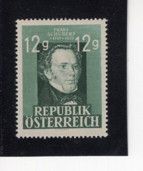 AUSTRIA(����Ʈ����)-#491-12g-FRANZ SCHUBERT(������ ������Ʈ)-1947.3.31��