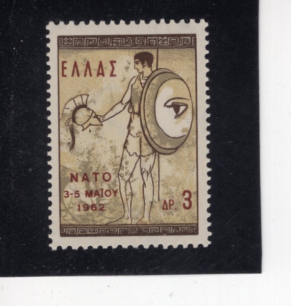 GREECE(�׸���)-#736-3d-YOUTH WITH SHIELD AND HELMET FROM ANCIENT VASE(���� ȭ��, ���� ����� �� û��)-1962.5.3��