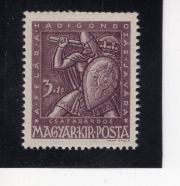 HUNGARY(�밡��)-#B158-3+1f-KNIGHT WITH SWORD AND SHIELD(Į�� ���и� ���� ���)-1943��