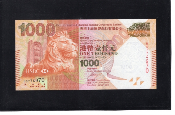 HONG KONG(ȫ��)-#216a-1,000 DOLLARS-LION(����)-2010��