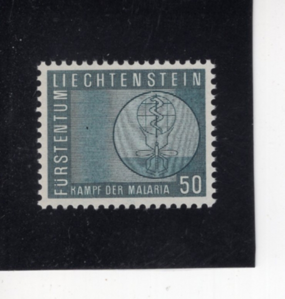 LIECHTENSTEIN(�����ٽ�Ÿ��)-#371-50rp-MALARIA ERADICATION EMBLEM(���󸮾� �ڸ� ������)-1962.8.2��