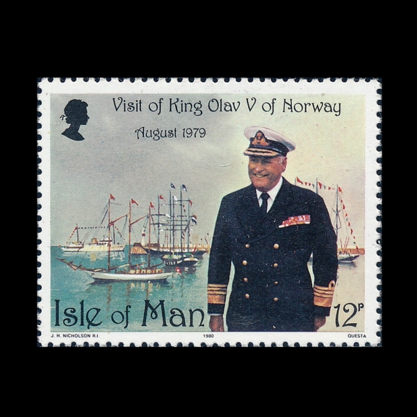 ISLE OF MAN(�Ǽ�)-#176-12p-VISIT OF KING OLAV V OF NORWAY(�ö�� 5��)-1980.6.13��