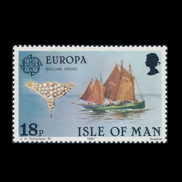 ISLE OF MAN(�Ǽ�)-#192-18p-EUROPA AND BOLLAN FISH CROSS-BONE(������, \"���� ������ ���ڻ�\")-1981.5.22��