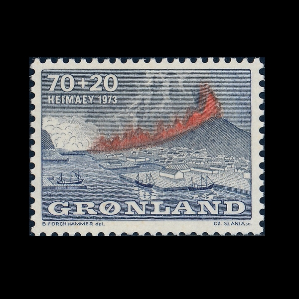 GREENLAND(�׸�����)-#B6-70+20o-HEIMAEY TOWN AND VOLCANO(���̸���, ȭ��)-1973.10.18��