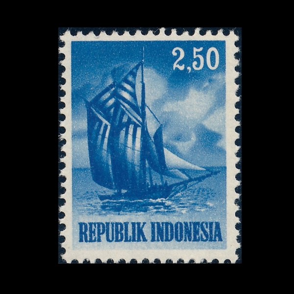 INDONESIA(�ε��׽þ�)-#630-2.50r-BUGINESE SAILBOAT(�ǴϽ�)-1964��