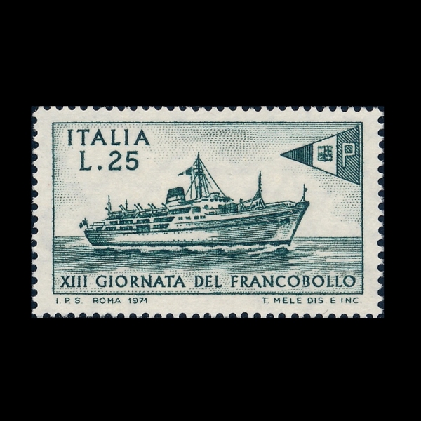 ITALY(��Ż����)-#1054-25 I-PACKET TIRRENIA AND POSTAL ENSIGN(Ƽ���Ͼ� ����, ����)-1971.12.5��