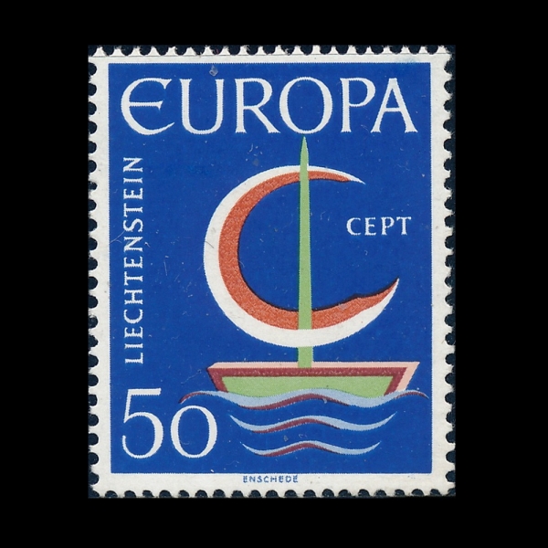 LIECHTENSTEIN(�����ٽ�Ÿ��)-#415-50rp-EUROPA AND SHIP(������, ��)-1966.9.6��