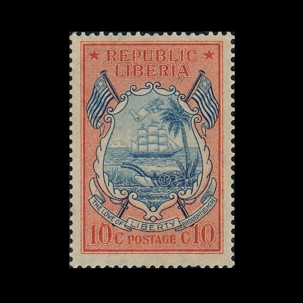 LIBERIA(���̺�����)-#185-10c-ARMS OF LIBERIA(���̺������� ����)-1921��