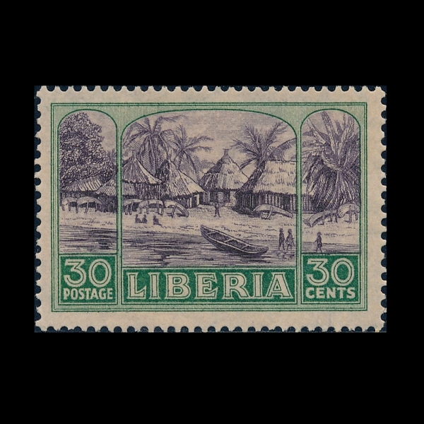 LIBERIA(���̺�����)-#189-30c-VILLAGE SCENE(���� ǳ��)-1921��