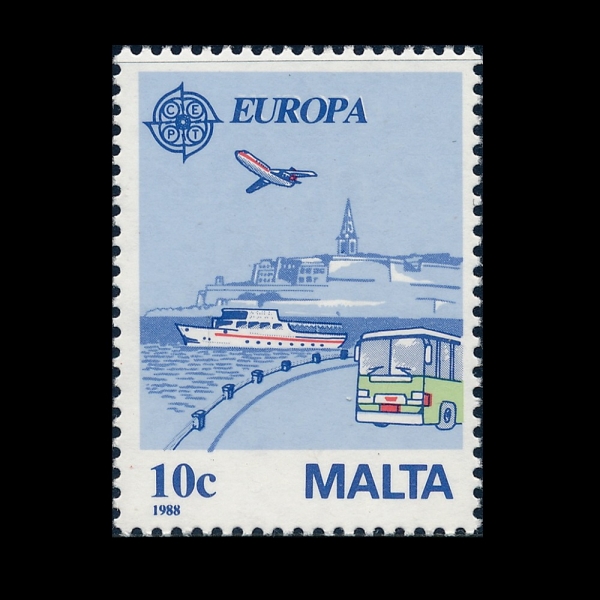 MALTA(��Ÿ)-#718-10c-LAND, SEA AND AIR TRANSPORTATION(����, �ؾ�, �װ� ���)-1988.4.9��