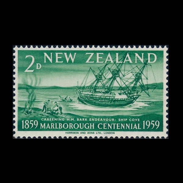 NEW ZEALAND(��������)-#327-2p-\"ENDEAVOUR\" AT SHIP COVE(HMS ������)-1959.3.2��