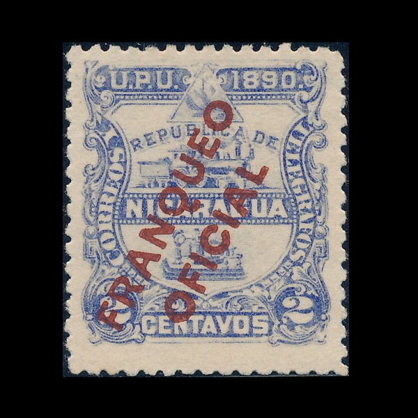 NICARAGUA(��ī���)-O2-2c-LOCOMOTIVE AND TELEGRAPH KEY(�����, ����Ű)-1890��