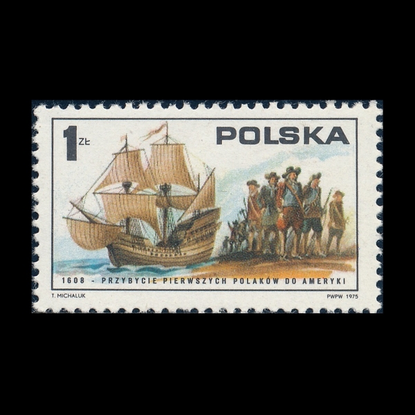 POLAND(������)-2117-1z-FIRST POLES ARRIVING ON \"MARY AND MARGARET\" 1608(�޸��� ������ȣ)-1975.9.24��