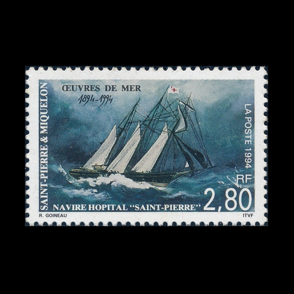 ST. PIERRE & MIQUELON(�� �ǿ��� ��Ŭ��)-#603-2.80fr-HOSPITAL SHIP ST. PIERRE, CENT.(������ 100�ֳ�)-1994.7.2��