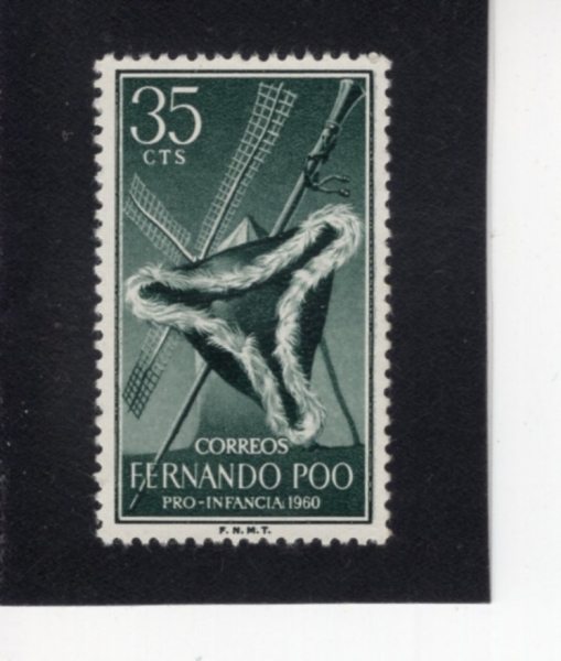 FERNANDO PO(�丣���� ��)-#190-35c-TRICORN AND WINDMILL FROM \"THE THREE-CORNERED HAT\" BY FALLA(������ �� �ȶ�, �ﰢ����)-1960��