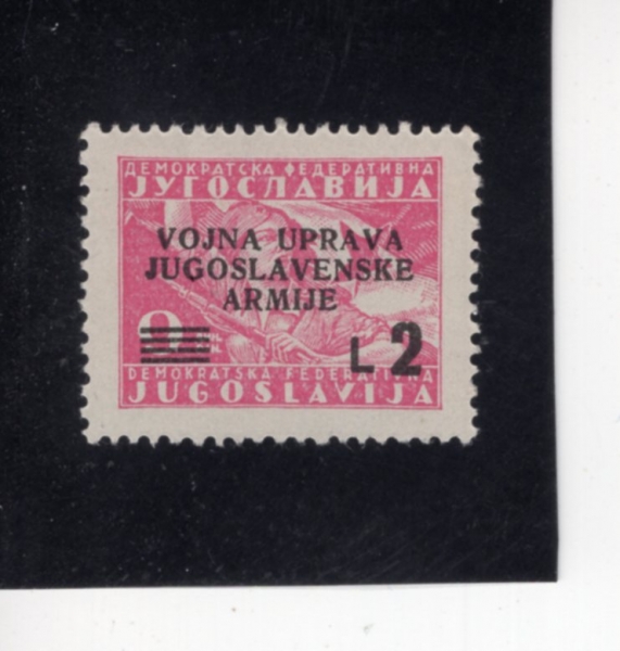 YUGOSLAVIA-ZONE B(����������-B����)-#44-2 I on 9d-PARTISAN GIRL AND FLAG(�ĸ�Ƽ�� �ҳ�, ����)-1947��