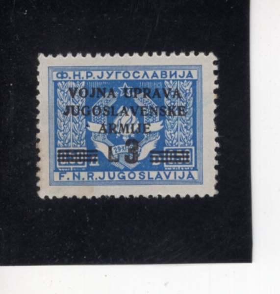 YUGOSLAVIA-ZONE B(����������-B����)-#45-3 I on 50p-ARMS OF THE FEDERATED PEOPLE\