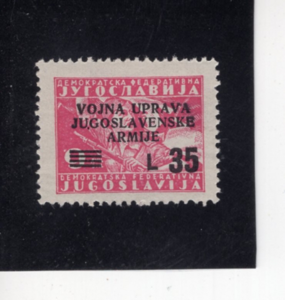 YUGOSLAVIA-ZONE B(����������-B����)-#50-35 I on 9d-PARTISAN GIRL AND FLAG(�ĸ�Ƽ�� �ҳ�, ����)-1947��