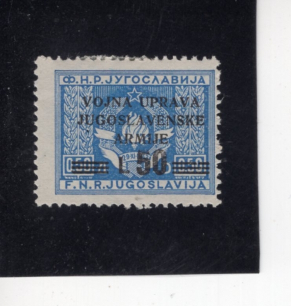 YUGOSLAVIA-ZONE B(����������-B����)-#51-50 I on 50p-ARMS OF THE FEDERATED PEOPLE\