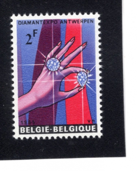 BELGIUM(���⿡)-#617-2fr-HAND, ROUND & PEAR-SHAPED DIAMONDS(�� ��� ���̾Ƹ��)-1965.1.23��