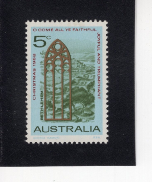 AUSTRALIA(����Ʈ���ϸ���)-#445-5c-VIEW OF BETHLEHEM AND CHURCH WINDOW(���鷹�� ��ȸ, â��)-1968.10.23��