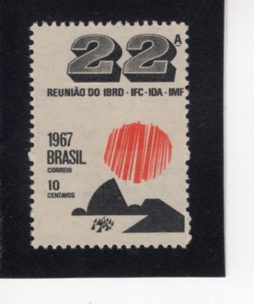 BRAZIL(�����)-#1058-10c-SUN OVER SUGAR LOAF, BOTAFOGO BAY(���� ���� ��Ÿ������ ���� �¾�)-1967.9.25��
