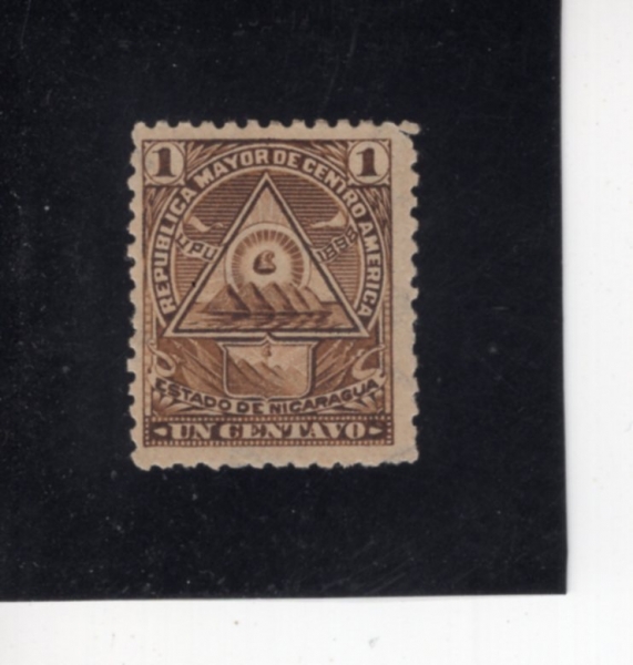 NICARAGUA(��ī���)-#99-1c-COAT OF ARMS OF \"REPUBLIC OF CENTRAL AMEROCA\"(�߾� �Ƹ޸�ī ��ȭ�� ����)-1898��