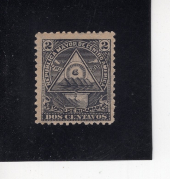 NICARAGUA(��ī���)-#100-2c-COAT OF ARMS OF \"REPUBLIC OF CENTRAL AMEROCA\"(�߾� �Ƹ޸�ī ��ȭ�� ����)-1898��