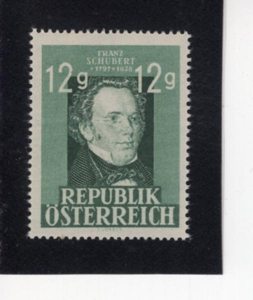 AUSTRIA(����Ʈ����)-#491-12g-FRANZ SCHUBERT(������ ������Ʈ)-1947.3.31��