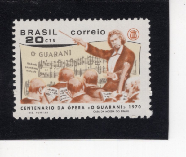 BRAZIL(�����)-#1155-20c-OPENING BARS OF \"II GUARANI\" WITH ANTONIO CARLOS GOMES CONDUCTING(����Ͽ� ī���ν� ���޽�, ����� II)-1970.3.19��