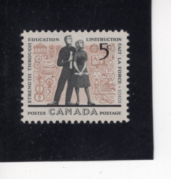 CANADA(ĳ����)-#396-5c-YOUNG ADULTS AND EDUCATION SYMBOLS(û�ҳ�, ���� ��¡)-1962.2.28��