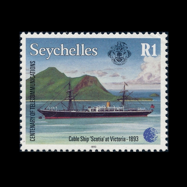 SEYCHELLES(���̼�)-#759-1r-CABLE SHIP SCOTIA, VICTORIA, 1893(����Ƽ��)-1993.11.12��
