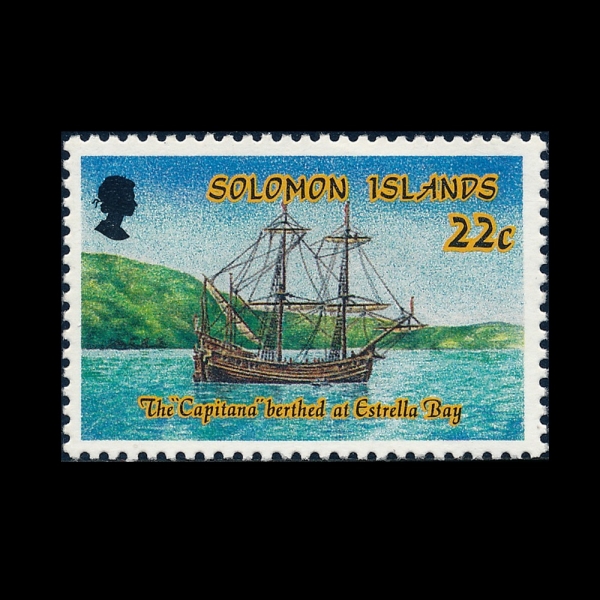 SOLOMON ISLANDS(�ַθ� ����)-#614-22c-CAPITANA IN ESTRELLA BAY(����Ʈ���� ���� ī��Ÿ��)-1988.7.7��