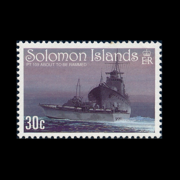 SOLOMON ISLANDS(�ַθ� ����)-#756-30c-PT 109 ABOUT TO BE RAMMED(���� ����� PT-109�� �浹)-1993.7.30��