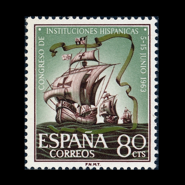 SPAIN(������)-#1175-80c-FLEET OF COLUMBUS(�ݷ������� ����)-1963.6.4��