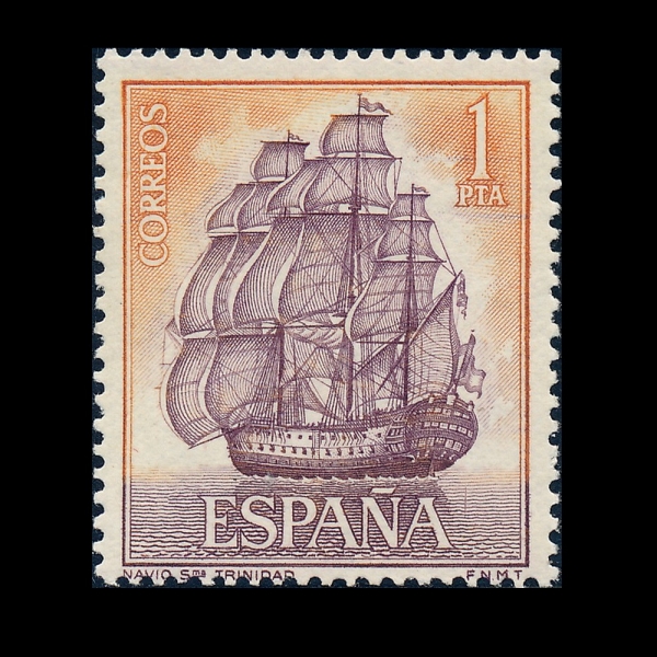 SPAIN(������)-#1254-1p-WARSHIP, SANTISIMA TRINIDAD(���� ��Ƽ�ø� Ʈ���ϴٵ�)-1964.7.16��