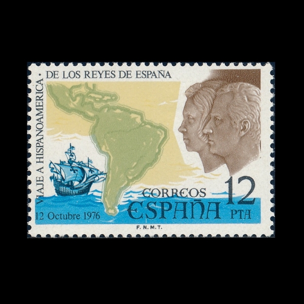 SPAIN(������)-#2013-12p-MAP OF SOUTH AND CENTRAL AMERICA, SANTA MARIA, KING AND QUEEN(���߹� ����, ��Ÿ ������, �հ� ����)-1976.10.12��