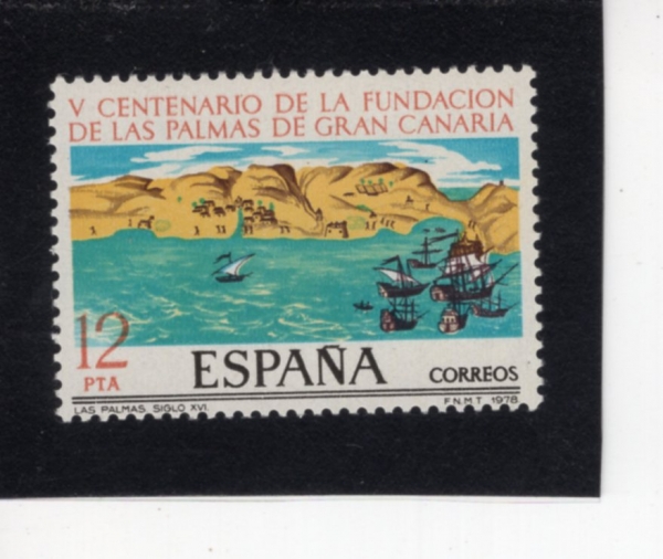 SPAIN(������)-#2107-12p-VIEW OF LAS PALMAS, 16TH CENTURY(16���� ���ȸ��� ����)-1978.6.23��
