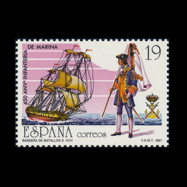 SPAIN(������)-#2509-19p-MARINE CORP, 450TH ANNIV.(�غ��� â�� 450�ֳ�)-1987.2.25��
