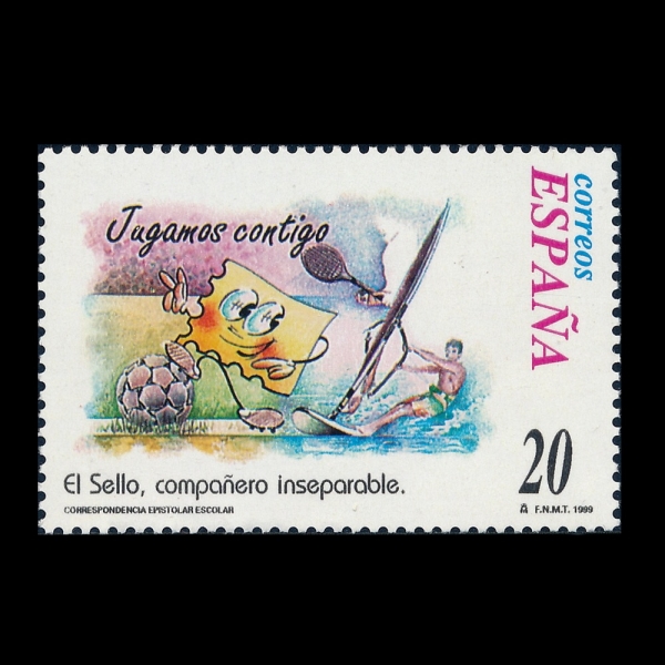 SPAIN(������)-#3016i-20p-\"JUGAMOS CONTIGO\"(�츮�� �ʿ� �Բ� ��� �־�)-1999.10.13��