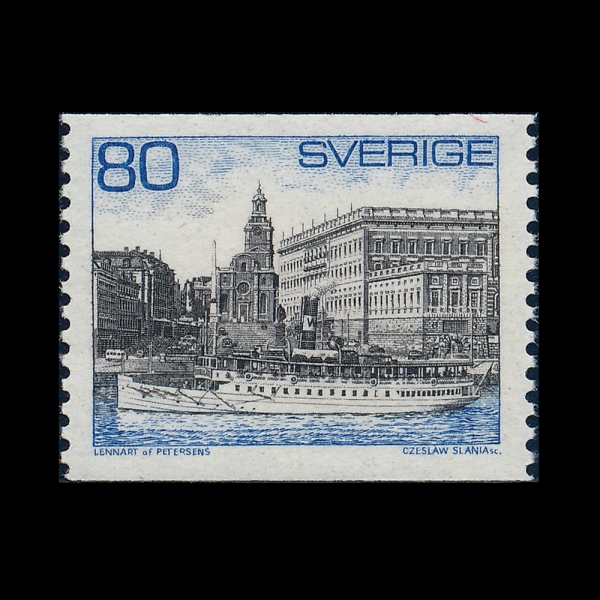 SWEDEN(������)-#749-55o-STEAMER STORSKAR AND ROYAL PALACE STOCKHOLM(SS ���丣���ɸ�, ����Ȧ�� �ձ�)-1971��