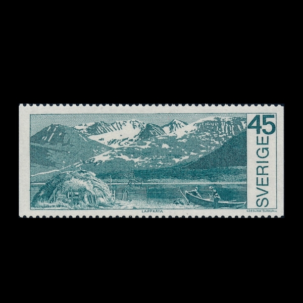 SWEDEN(������)-#855-45o-BOAT ON MOUNTAIN LAKE IN STORA SJOFELLET NATIONAL PARK(����� ���緹Ʈ ��������, �� ȣ�� ���� ��Ʈ)-1970.6.5��