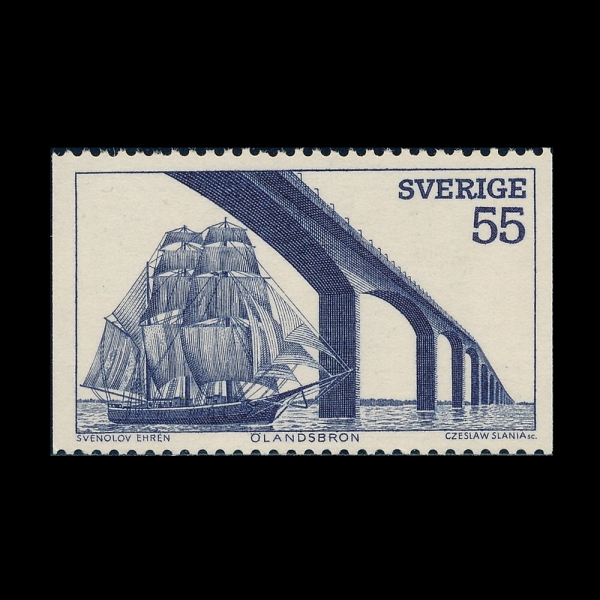 SWEDEN(������)-#929-55o-OLAND ISLAND BRIDGE(�ܶ��� �ٸ�)-1972.5.8��