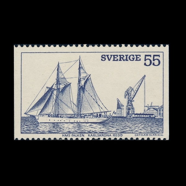 SWEDEN(������)-#932-55o-SCHOONER FALKEN, KARISKRONA(������ HMSwS ����)-1972.5.8��