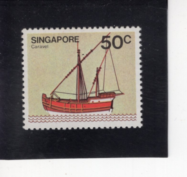 SINGAPORE(�̰�����)-#343-50c-CARAVEL(ī��)-1980.4.26��