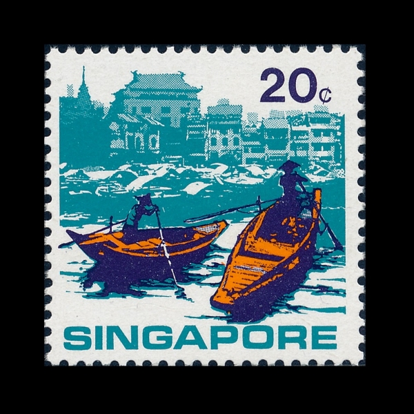SINGAPORE(�̰�����)-#134-20c-SAMPANS(����)-1971.4.4��