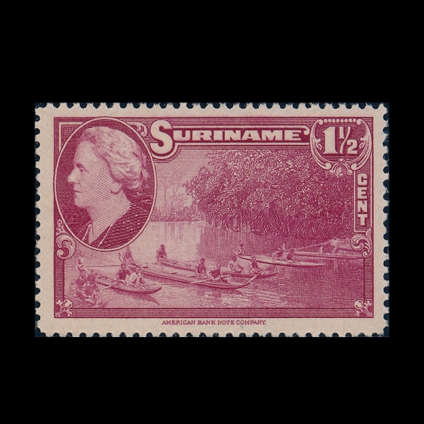 SURINAM(������)-#185-1 1/2c-BUSH NEGROES ON COTTICA RIVER NEAR MOENGO(��Ƽī ���� �ν� ���ε�, �𿨰�)-1945.11.5��