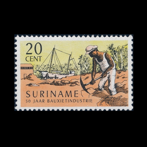 SURINAM(������)-#341-20c-BAUXITE INDUSTRY, 1916(��ũ����Ʈ ���)-1966.12.19��