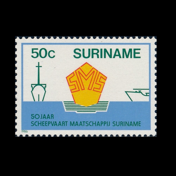 SURINAM(������)-#752-50c-SURINAM SHIPPING CO., 50TH ANNIV.(������ �ؿ�� 50�ֳ�)-1986.9.1��
