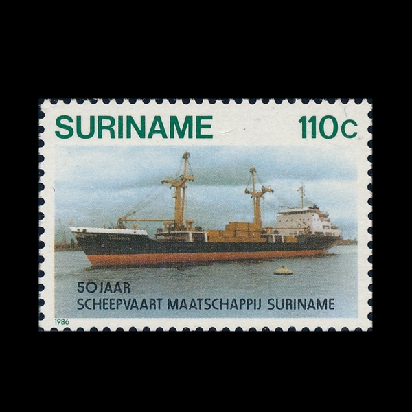 SURINAM(������)-#753-1100c-FREIGHTER SARAMACCA(���ī, ȣ�� �ؼ���)-1986.9.1��